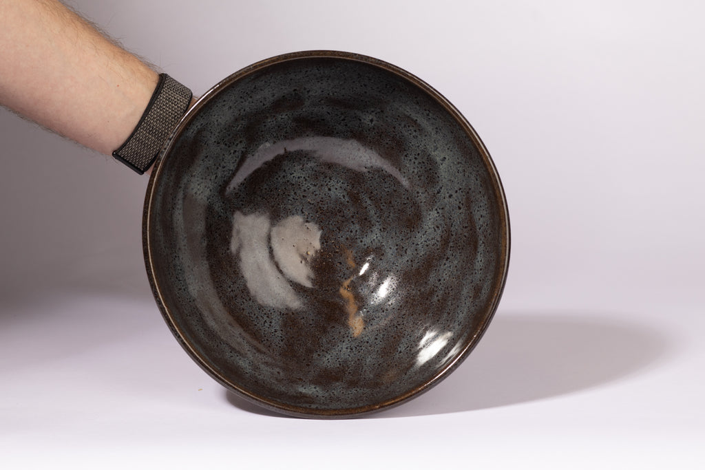 Large iron blue bowl