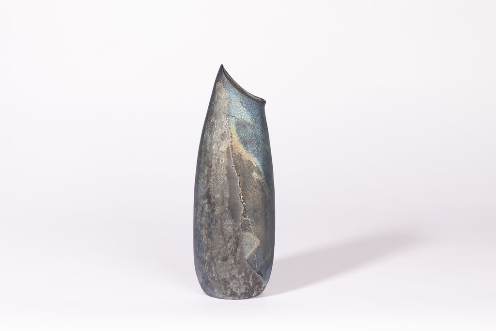 Rainbow fish raku vessel