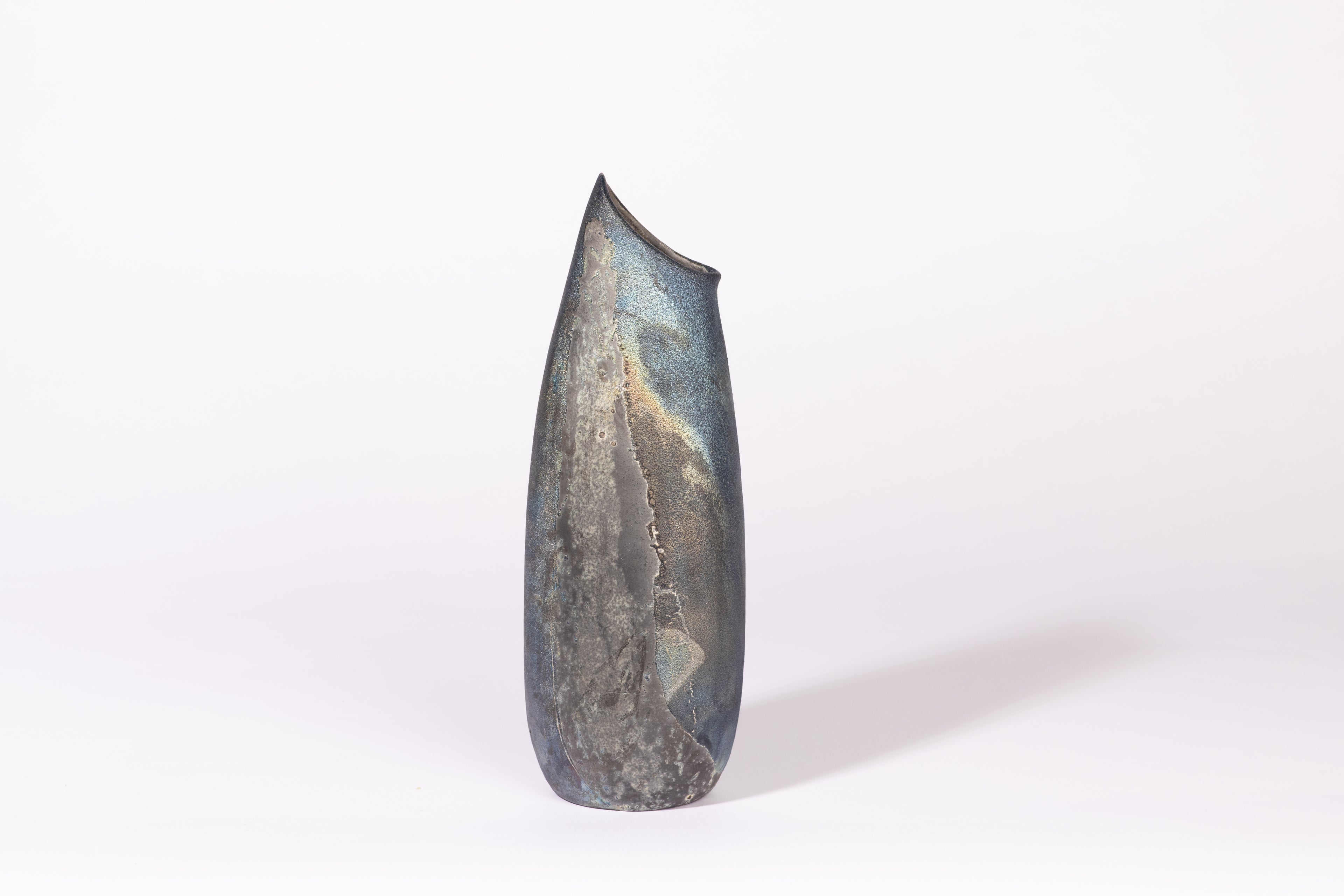 Rainbow fish raku vessel