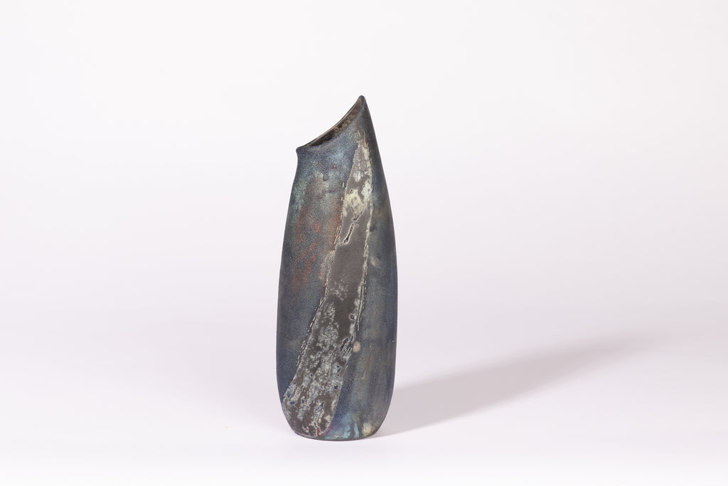 Rainbow fish raku vessel