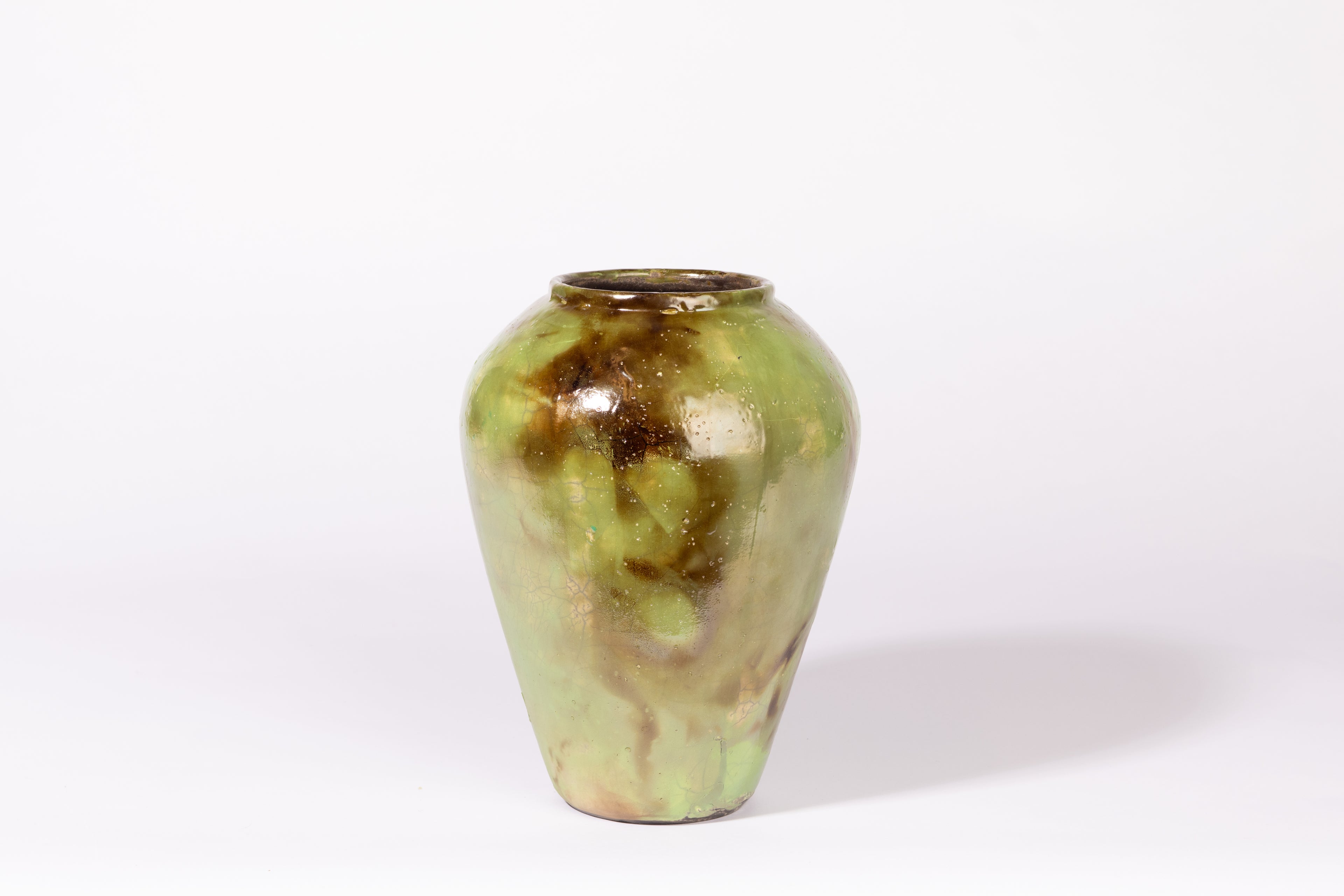 Green apple smoke raku vessel